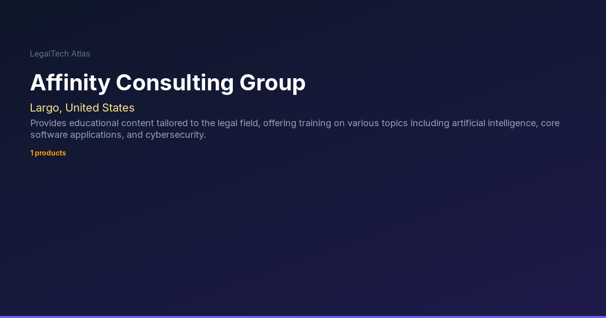 Affinity Consulting Group — LegalTech Atlas